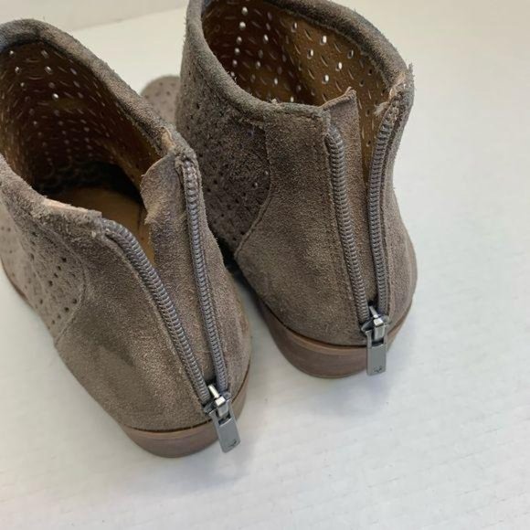 Lucky Brand Bergyn Taupe Suede Perforated Booties - Picture 10 of 14